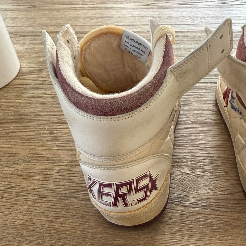 Golden Goose Men's High-Top Sneakers - Beige and Burgundy - Picture 5 of 10